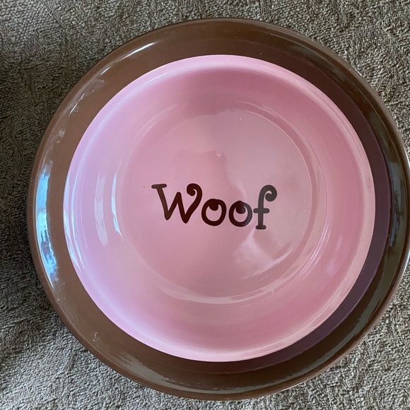 Pink and Brown Dog Bowl - Picture 1 of 2